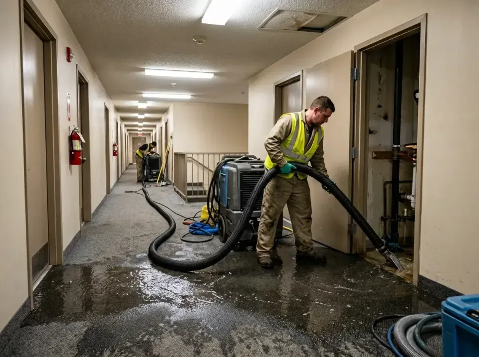 multi-unit-apartment-hallway-f-005 — frequently asked questions, Emergency Burst Pipe Water Extraction & Removal in Fairview…